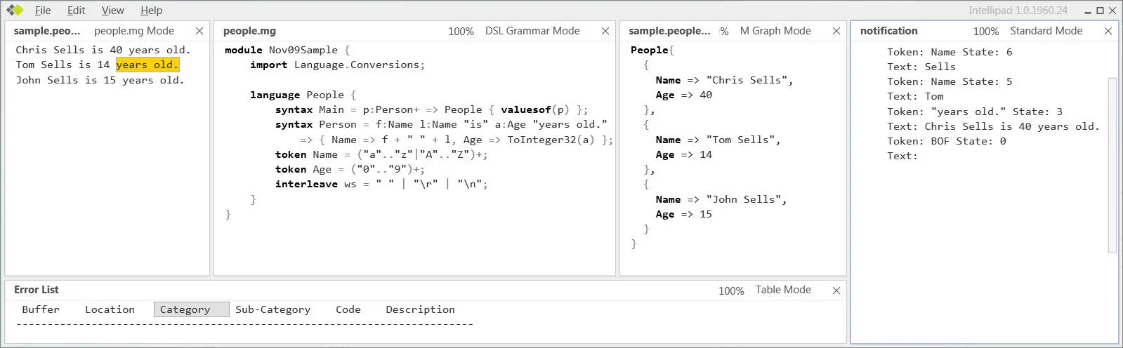 “M” For Language Definition in November 2009 CTP