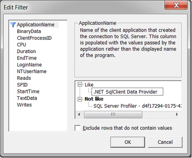 Using SQL Server Profiler with EF