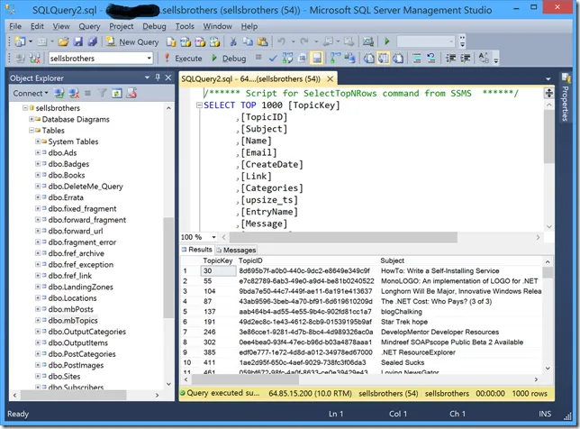 Moving My Site to Azure: The Database